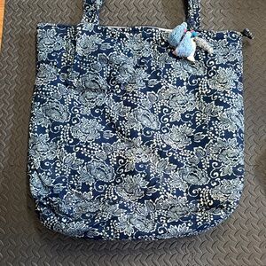 Floral Blue jumbo Tote Bag